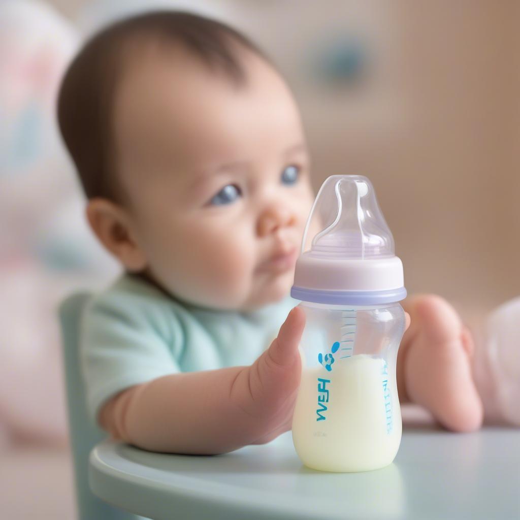 Bình sữa Avent nhựa PP 240ml: Thiết kế van chống sặc