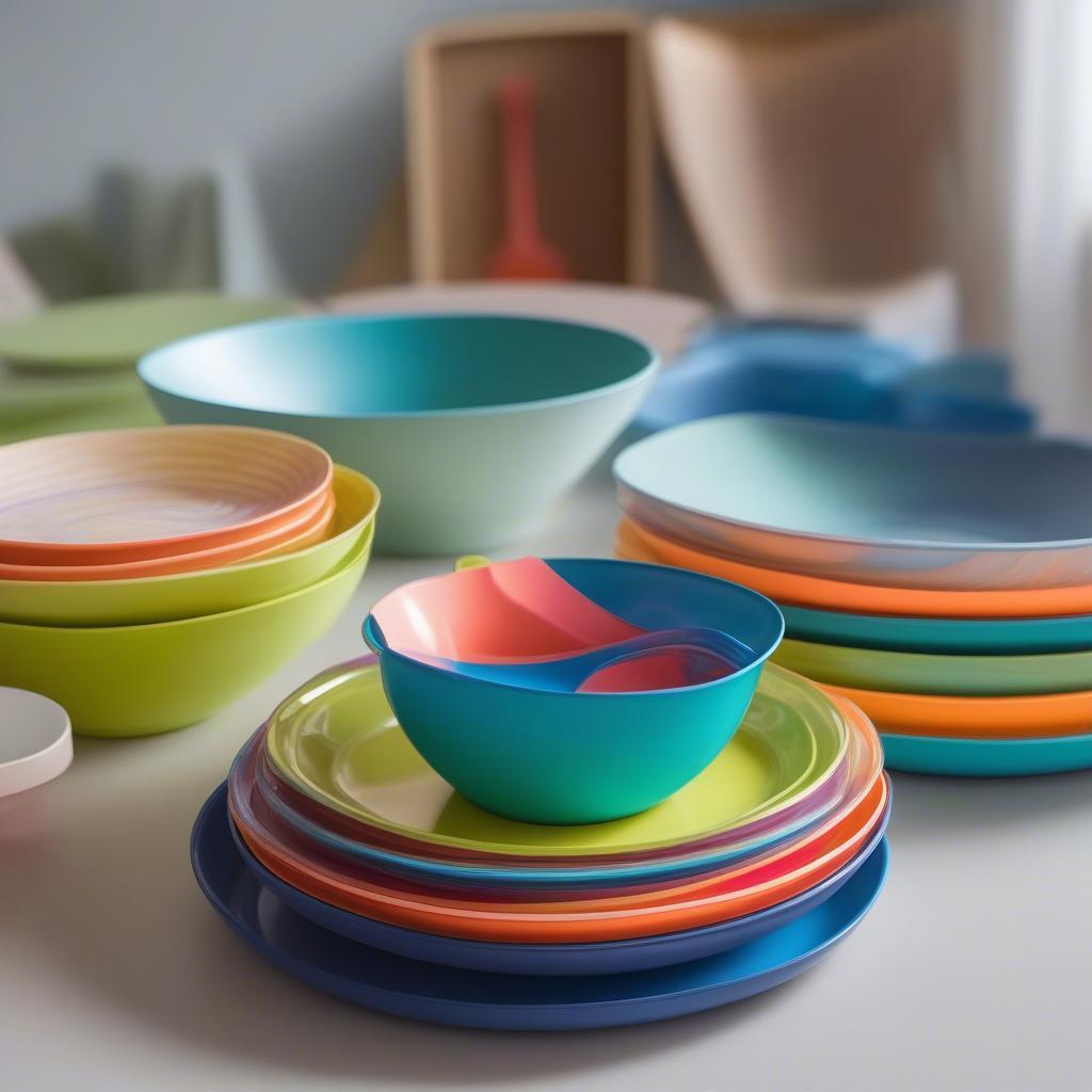 Chén bát nhựa không melamine an toàn cho gia đình