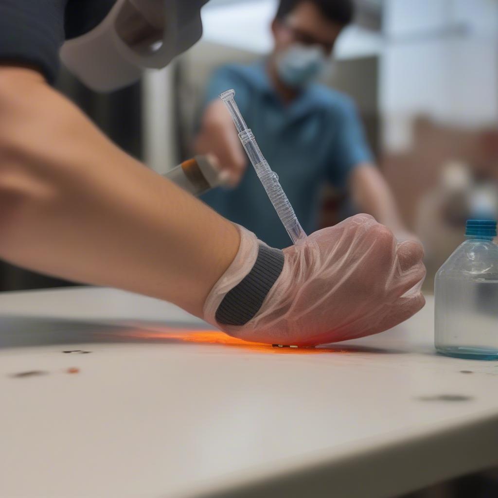 Safely poking holes in plastic bottles