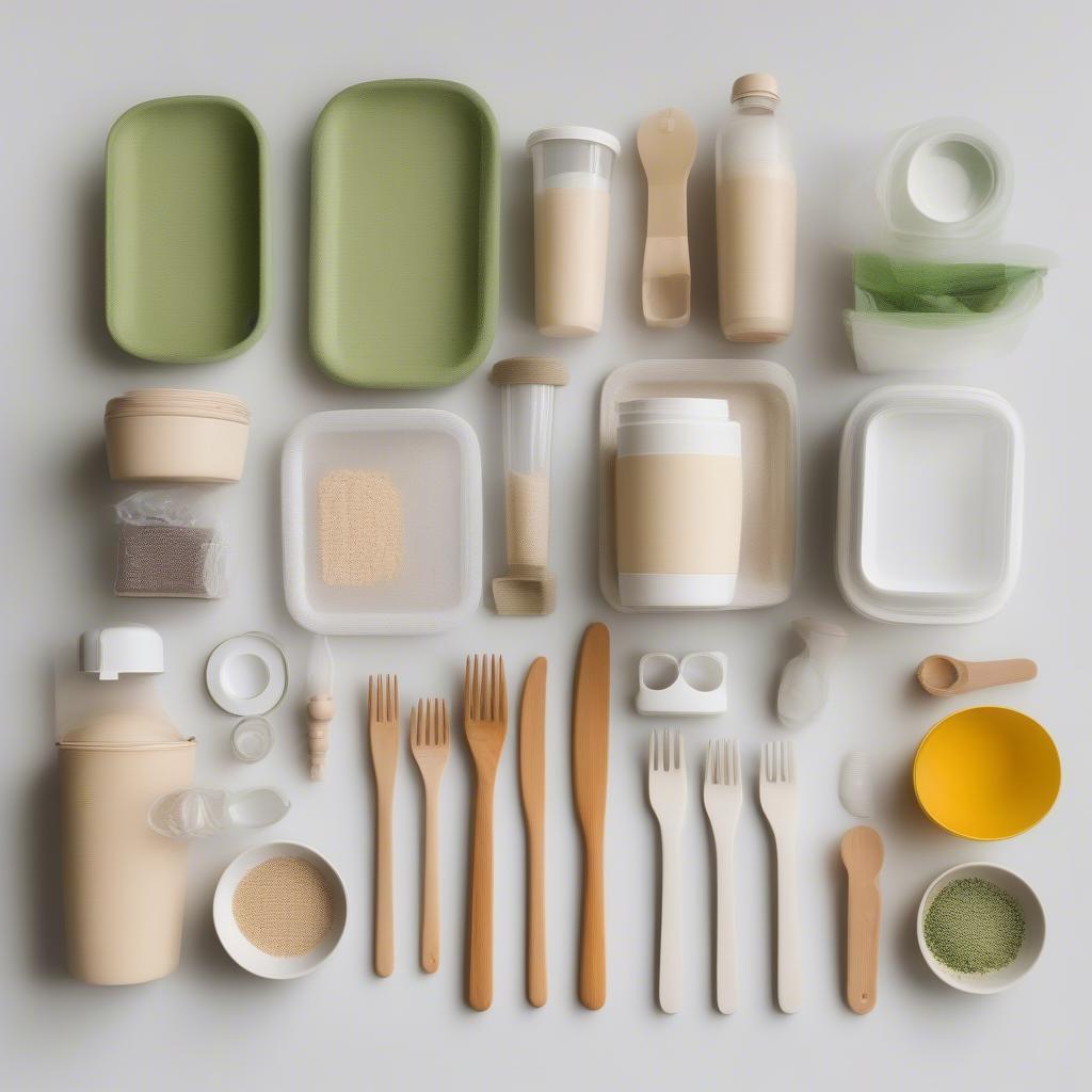 Bioplastic products.