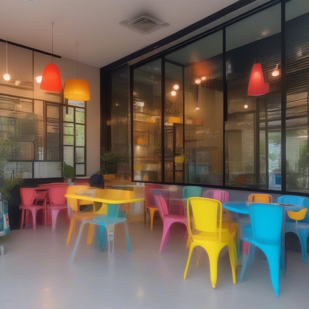 Bàn ghế nhựa cafe Đà Nẵng hiện đại