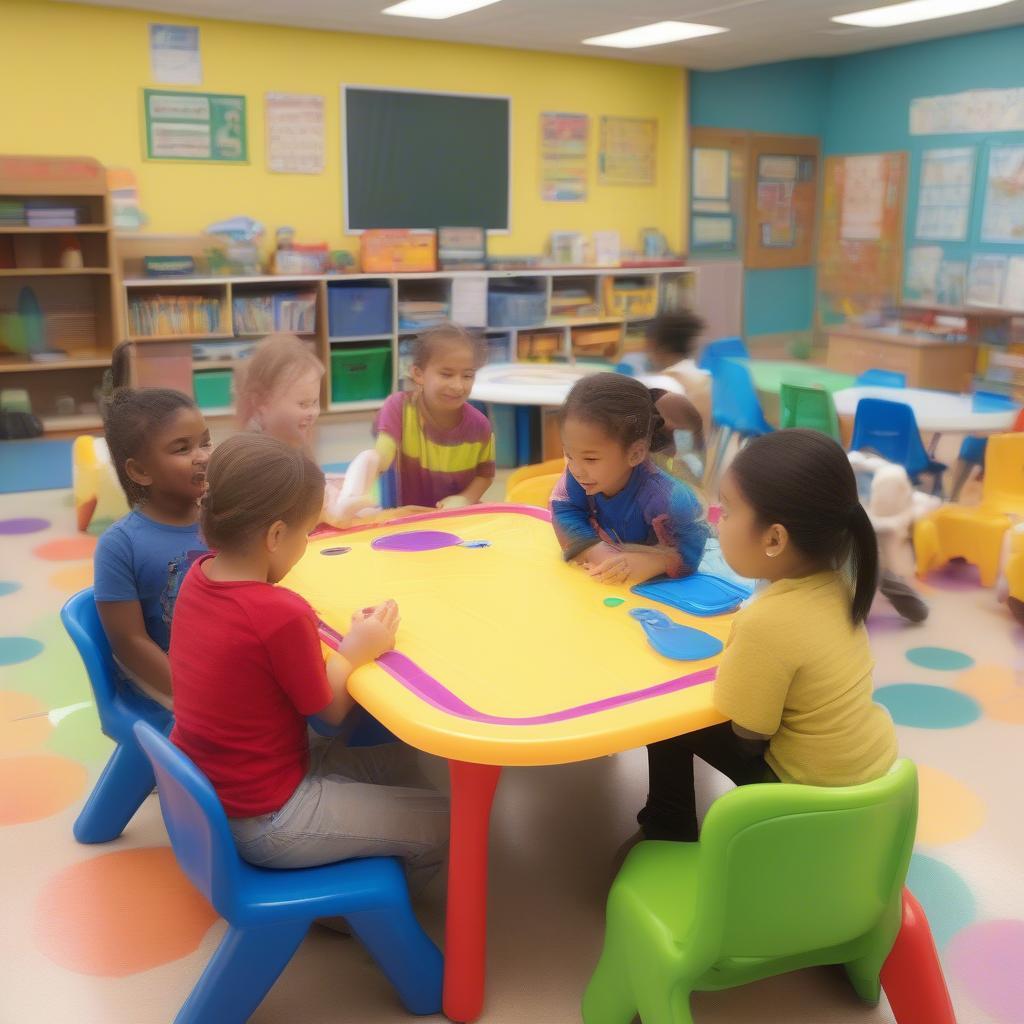 Safe imported plastic tables for kindergarten