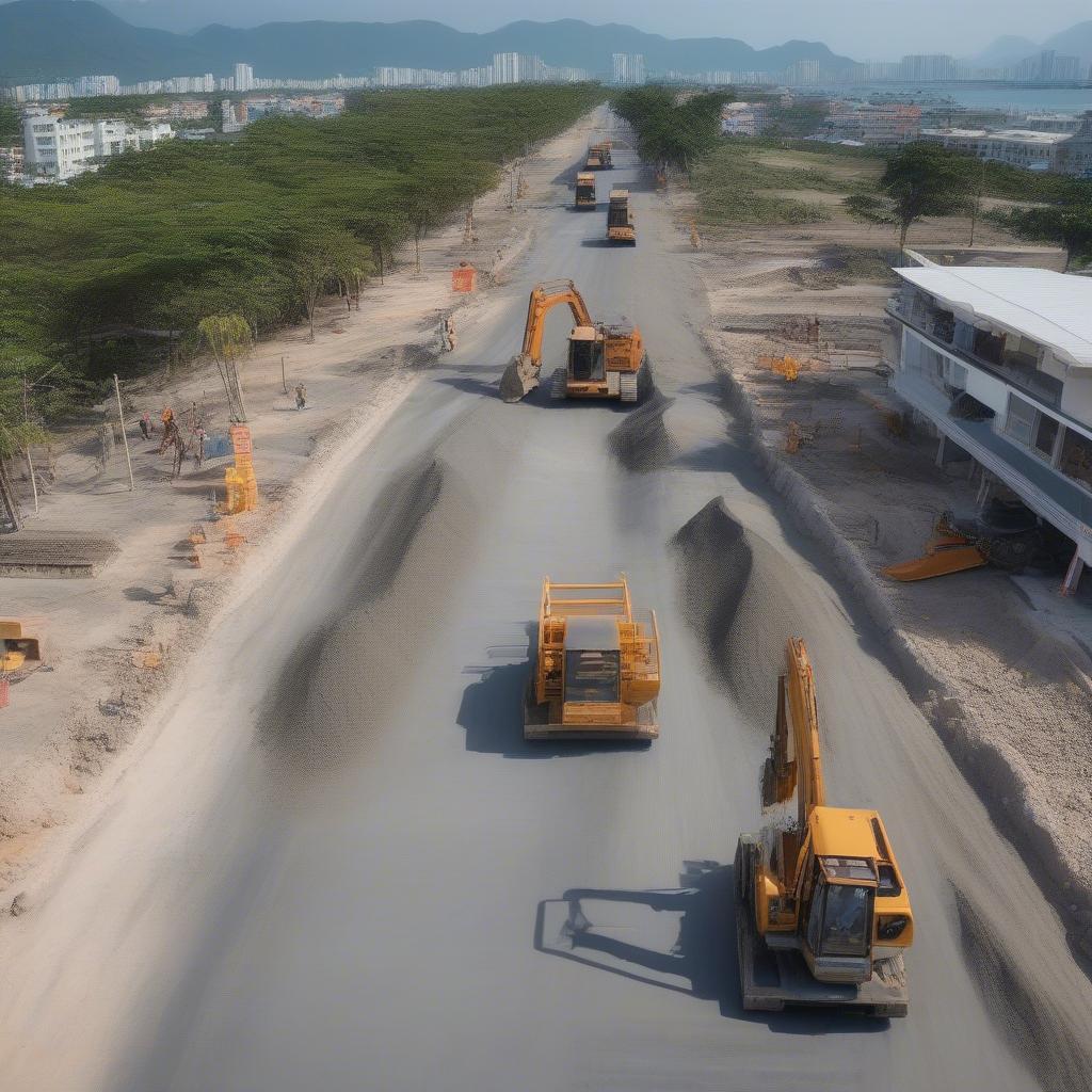 Bê tông nhựa nóng tại Nha Trang: Thi công