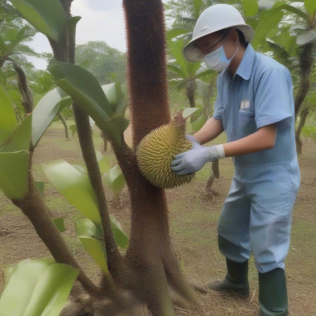 Phòng trị bệnh chảy nhựa thân sầu riêng