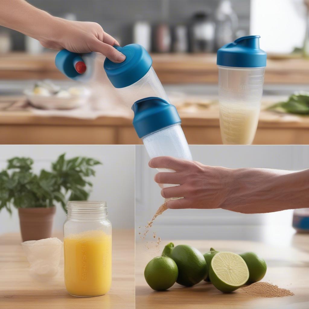 Bình Shaker 3 Mảnh Nhựa 750ml: Sử Dụng