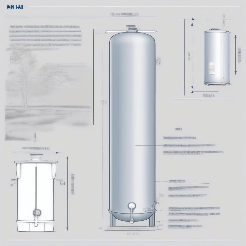 Bồn nhựa Tân Á Đại Thành 500L: Kích thước