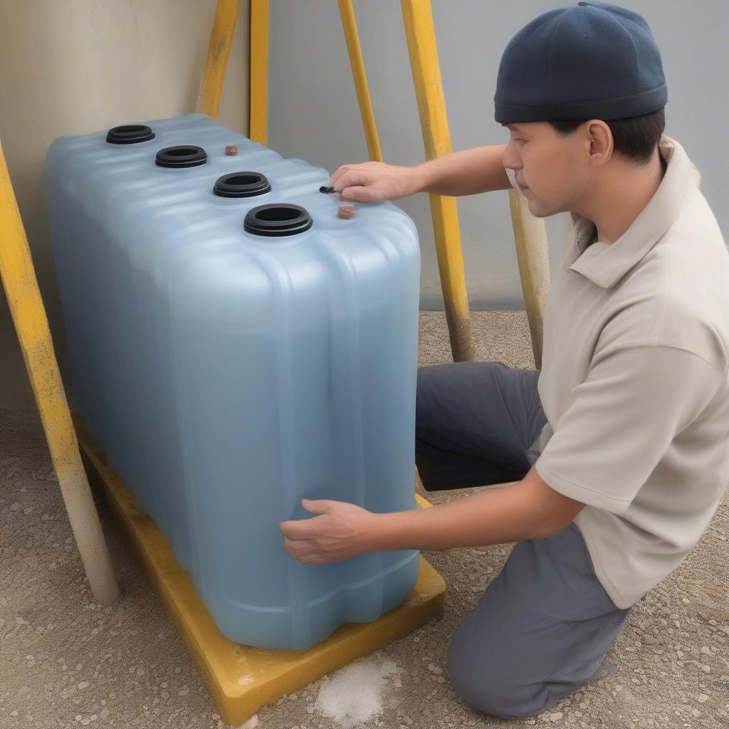 Kiểm tra rò rỉ bồn nước nhựa 1000l cũ