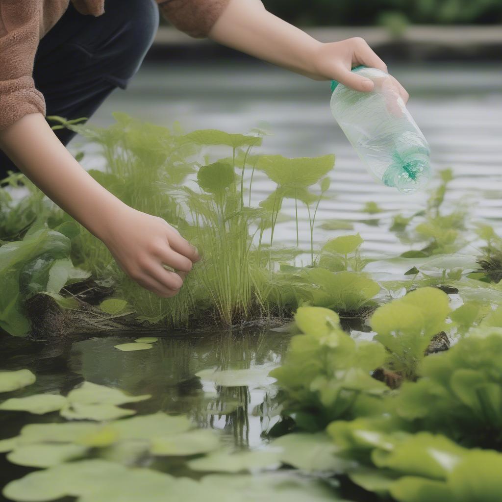 Chăm sóc cây thủy sinh trong chai nhựa