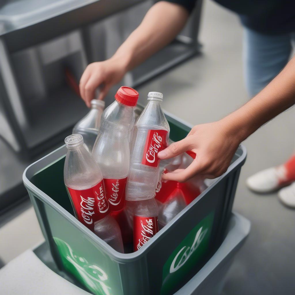 Coca-Cola recycling plastic bottles