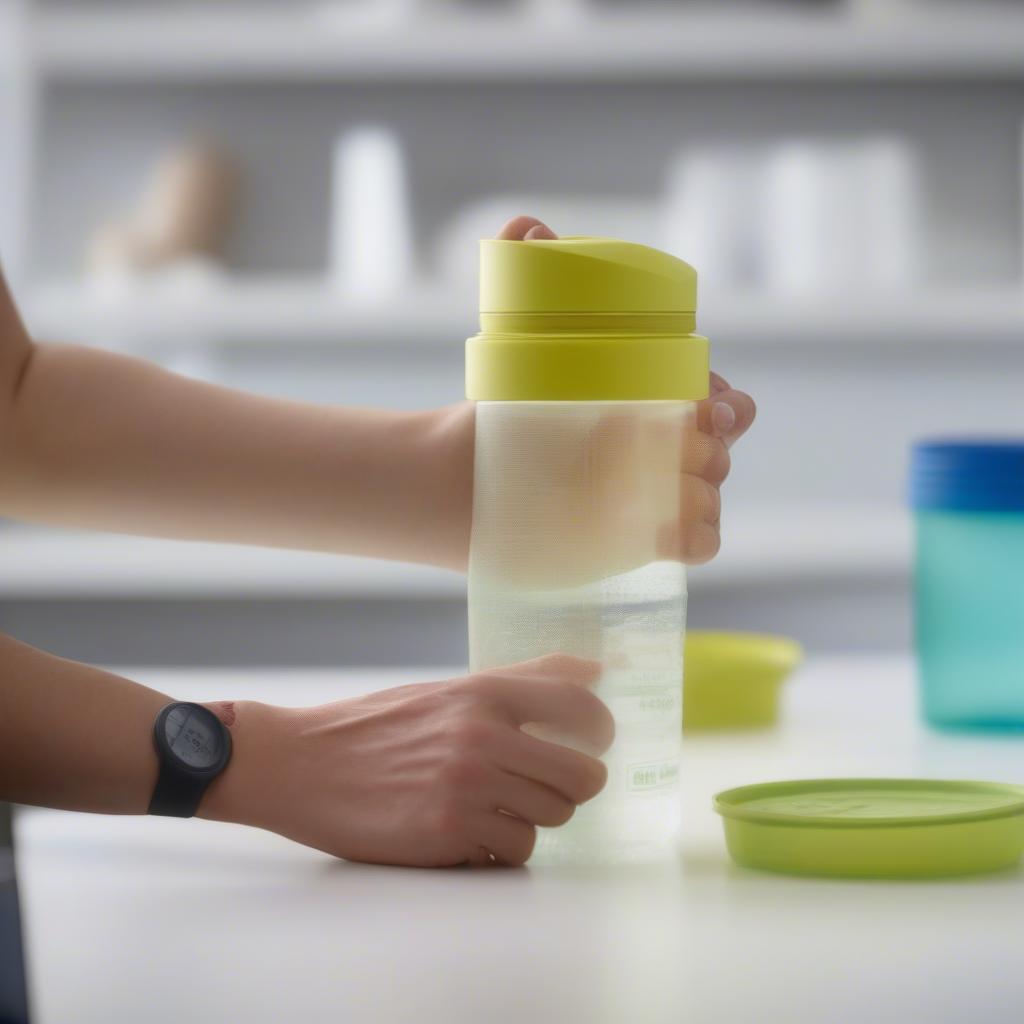 Kiểm tra chất liệu bình nước nhựa Tupperware