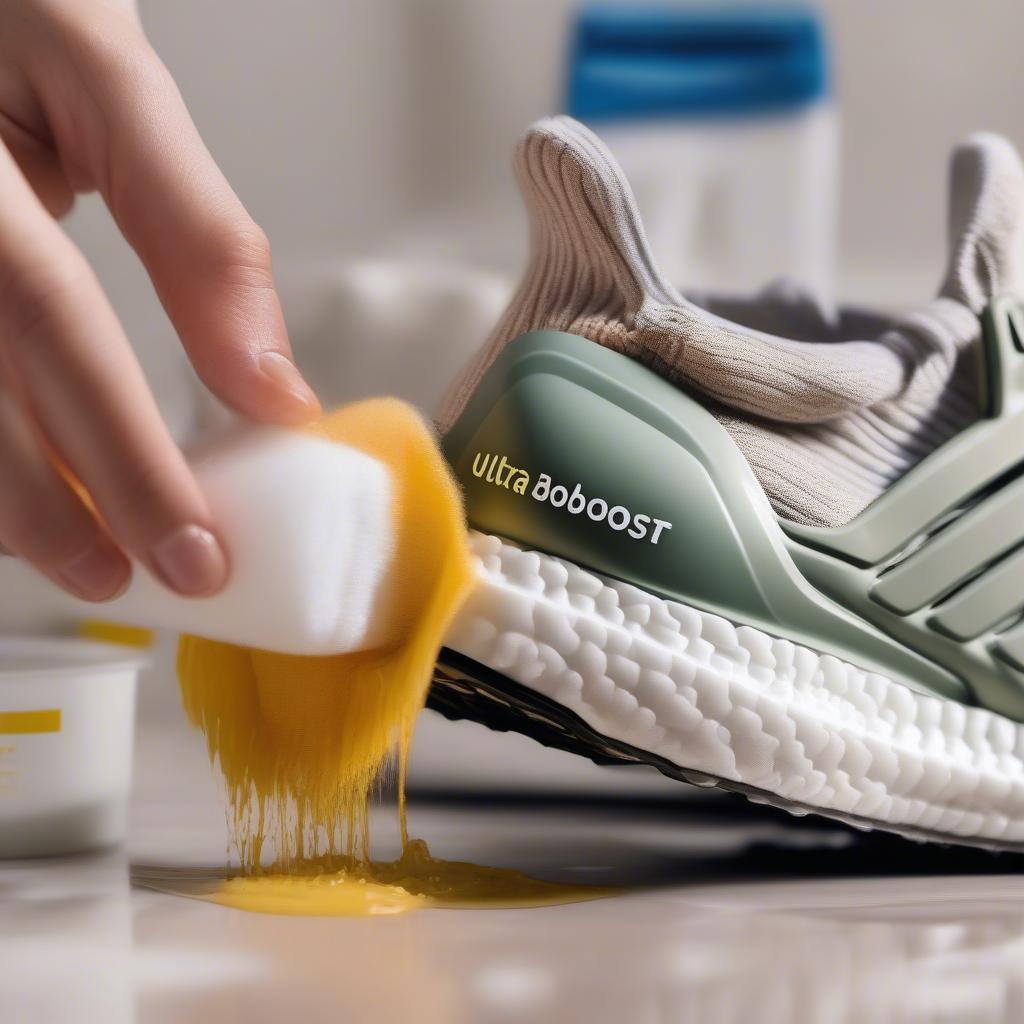 Tẩy trắng nhựa giày Ultra Boost 3.0 bằng baking soda